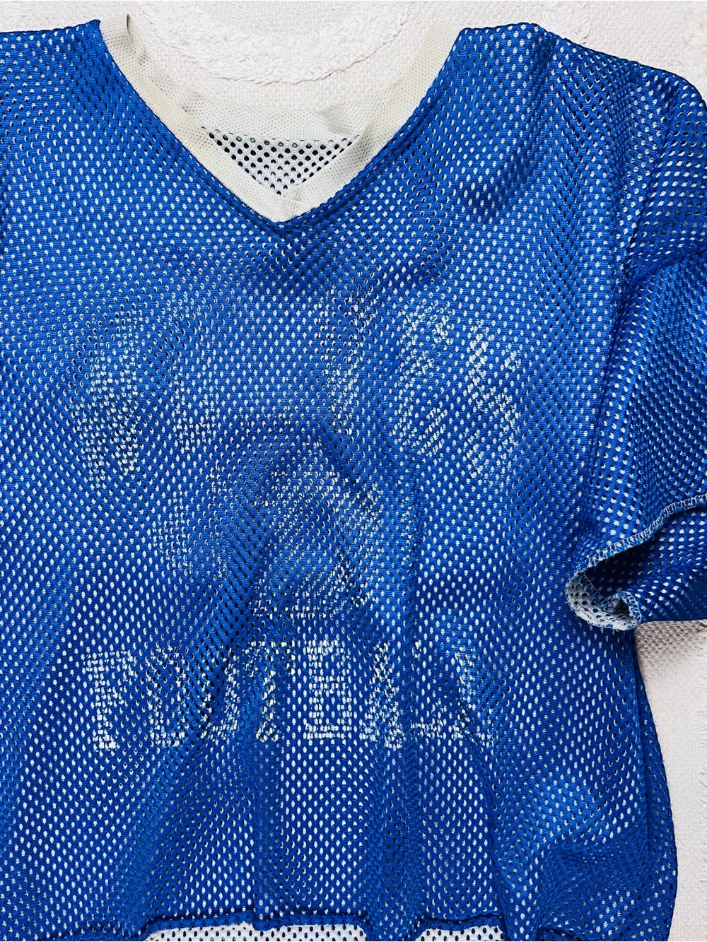Vintage Football Practice Jersey High School Wolves Reversible– Blue/White – L - Picture 10 of 10
